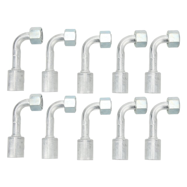 10 adaptadores de manguera de aire acondicionado de 5/8 pulgadas con empalme de 90 grados con bloqueo de cuentas para coche y camión.