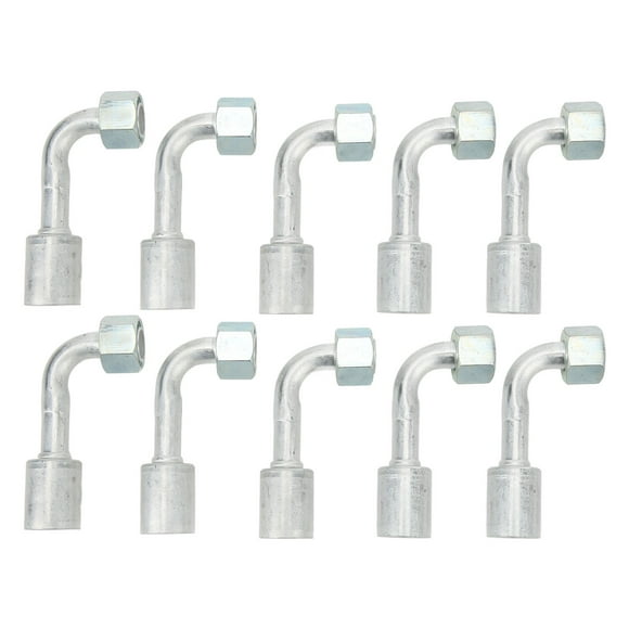 10 adaptadores de manguera de aire acondicionado de 5/8 pulgadas con empalme de 90 grados con bloqueo de cuentas para coche y camión.