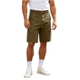 thumbnail image 4 of Mens Denim Cargo Shorts Button Zipper Various Pockets Straight Leg 5 Inch Inseam, 4 of 9