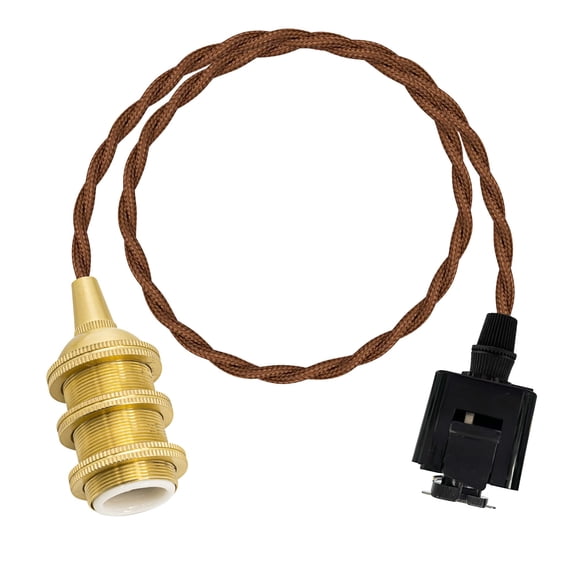 KAYYELAMP Vintage Brown Twisted Cord 39.3" Length H-Type Track Mount Lighting E12 Mini Brass Base Art Deco for Store Kitchen(No Bulb, Track)