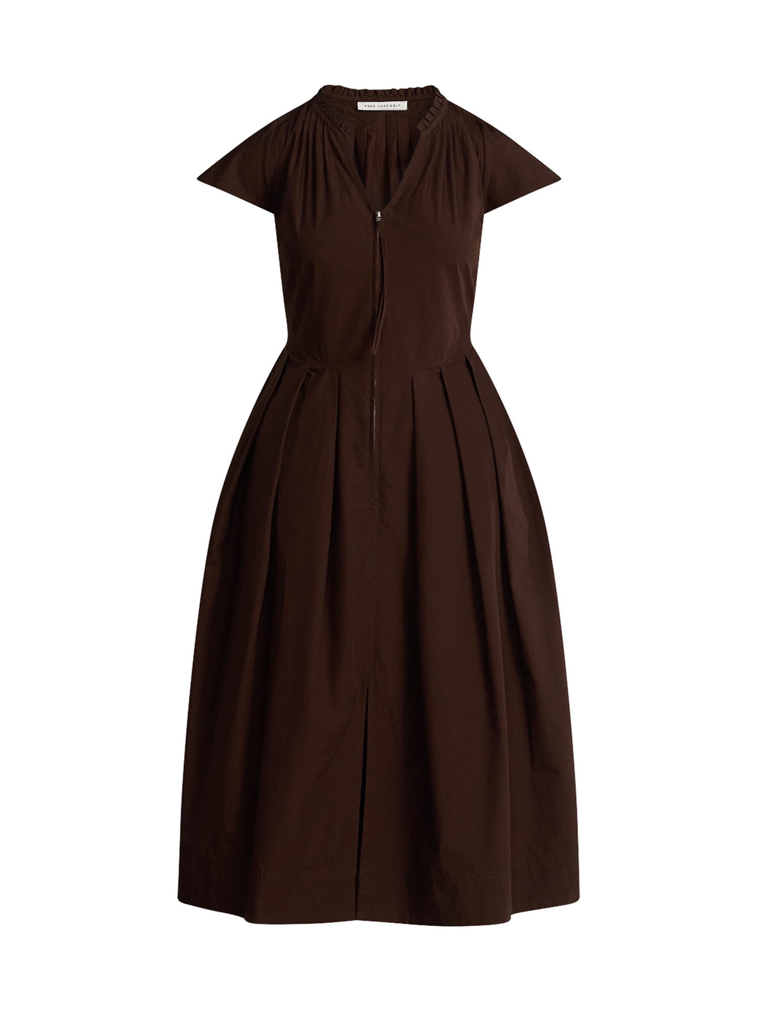 Free Assembly Women's and Women's Plus Zip Front Cotton Maxi Dress