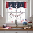 thumbnail image 3 of Independence Day Tie Up Valances Curtain, Adjustable Kitchen American Flag Pentagram Gnome celebration Valances for Windows Decor, Rod Pocket Short Curtains Set for Bedroom/Bathroom, 42"x12", 3 of 9