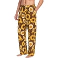 thumbnail image 2 of Uemuo Vintage Wood Grain Sunflower A Pattern Men's Wide Leg Palazzo Lounge Pants with Pockets Light Weight Loose Comfy Casual Pajama Pants-Large, 2 of 9