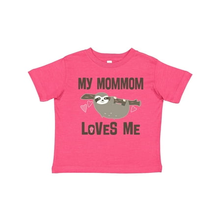 

Inktastic MomMom Grandma Loves Me Sloth Gift Toddler Toddler Girl T-Shirt