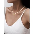 thumbnail image 2 of FOCALOOK Pearl Necklaces for Women Small Dainty Freshwater Cultured Baroque Pearl Strand Faux Pearl Gold Plated Choker Necklace with November Birthstone, 2 of 7