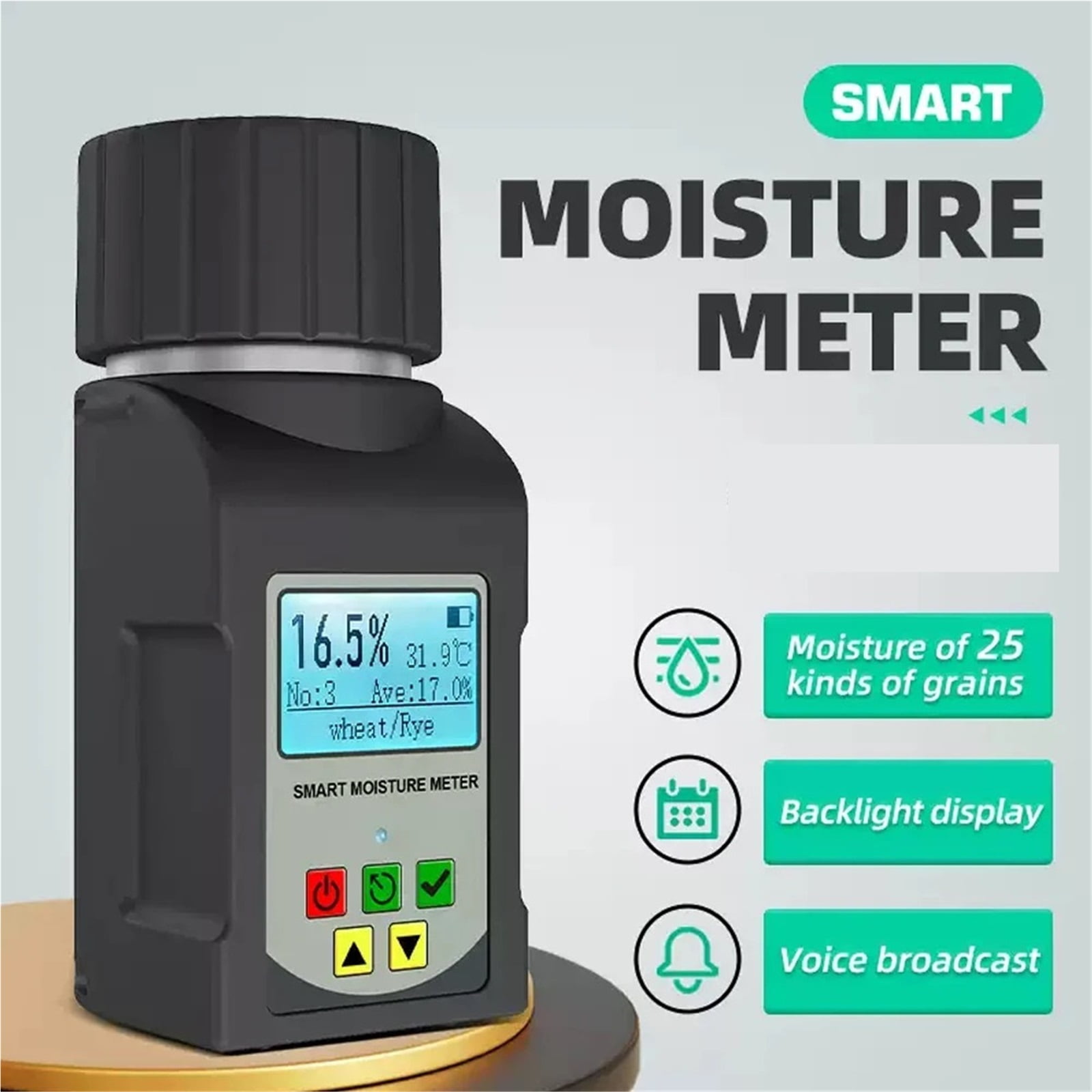 Grain Moisture Meter Smart Hygrometer Humidity Tester For Coffee Bean Wheat Peanut Moisture Detector ,Precision Tool