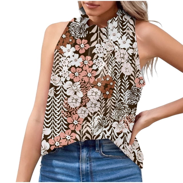 Camiseta Sin Mangas Para Mujer, Chaleco Sin Mangas Estampado A La Moda, Camiseta, Blusa, Tops Informales Odeerbi ODB151829