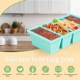 thumbnail image 2 of Large Silicone Ice Tray Mold with Cover, 4-Grid Strip Design for Freezing Soup, Broth, Sauce, Easy Release and Demold, 2 of 7