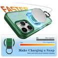 thumbnail image 5 of Magnetic Case for iPhone 14 Pro Max, [Built-in Kickstand] [Compatible with Mag-Safe] Slim Skin-Feel Shockproof Phone Cover with Anti-Drop Secure Ring Grip for iPhone 14 Pro Max, Green, 5 of 10