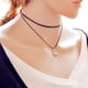 thumbnail image 2 of Cadena Collar de la Joyería de Moda Fernando Gargantilla de Plata de Girasol Color Negro Collar de cordón encerado, 2 of 4