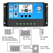 VONTER MPPT Solar Panel Regulator Charge Controller Auto Focus Tracking,30-100A 12V/24V Solar Charge Battery Controller