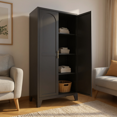 thumbnail image 4 of Homy Casa 60.8" Tall Black Storage Cabinet with Adjustable Shelves for Kitchen, Office, Entryway, 4 of 9