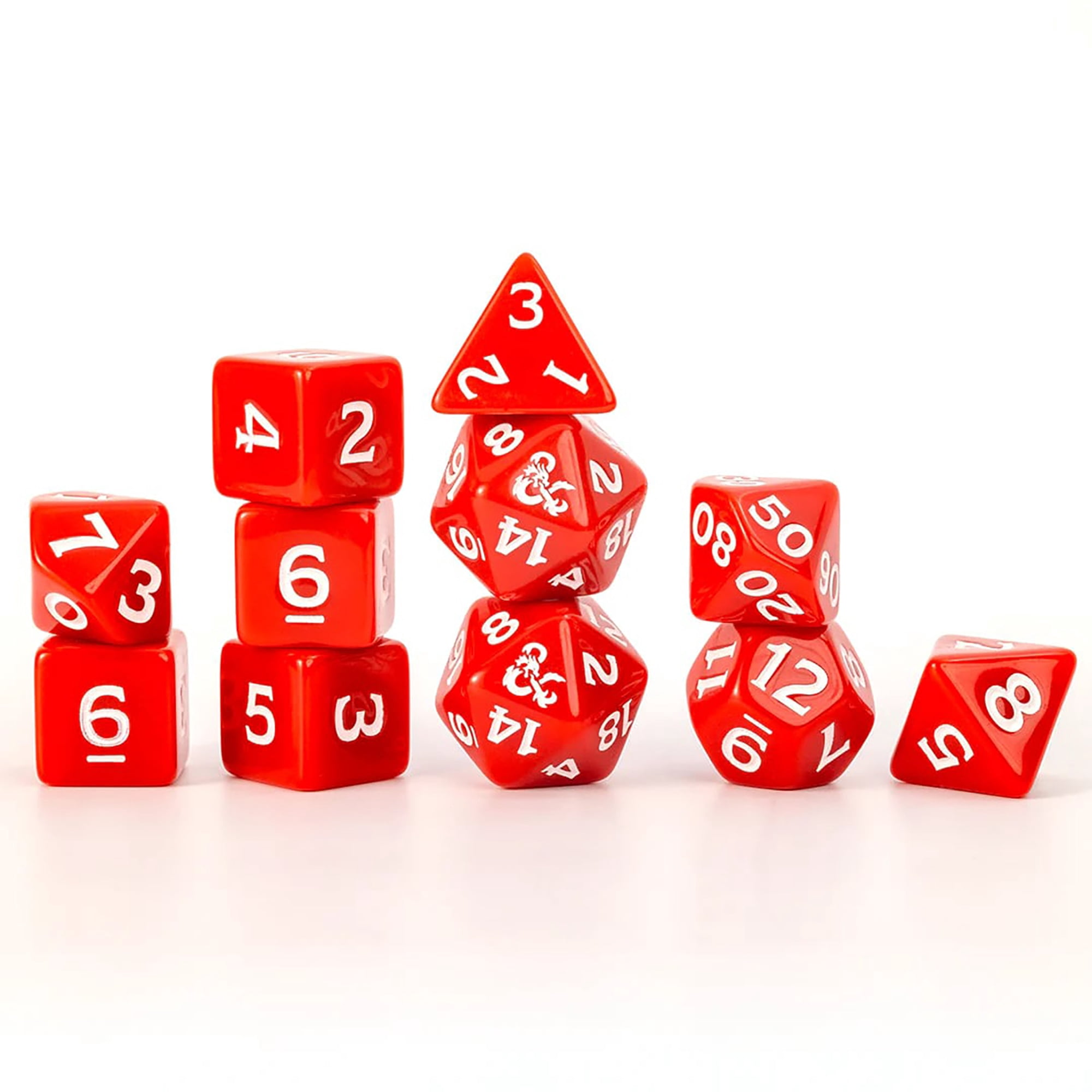 Dungeons & Dragons: D&D New Adventurer Dice Set: Red - 11 Oversized RPG Dice, Magnetic Storage Case, Character Sheet & Pencil, Officially Licensed