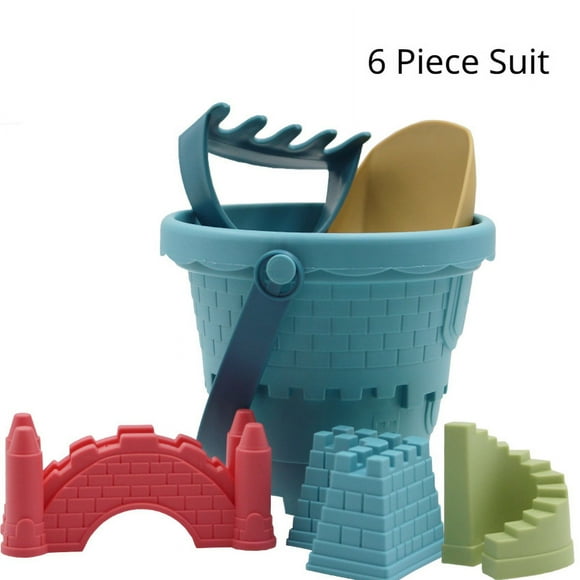 Children's Castle Sand Digging Sets Sand Scoop Summer Toy Beach Toys Sand Box for Kids Outdoor Baby Educational Interactive Gift Blue Castle