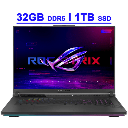Asus ROG Strix G18 G814 Premium Gaming Laptop 18" 2.5k (2560x1600) 240Hz (100% DCI-P3, 3ms) AMD 16-core Ryzen 9 9955HX 32GB DDR5 1TB SSD GeForce RTX 5070 RGB Backlit WiFi6E Win11