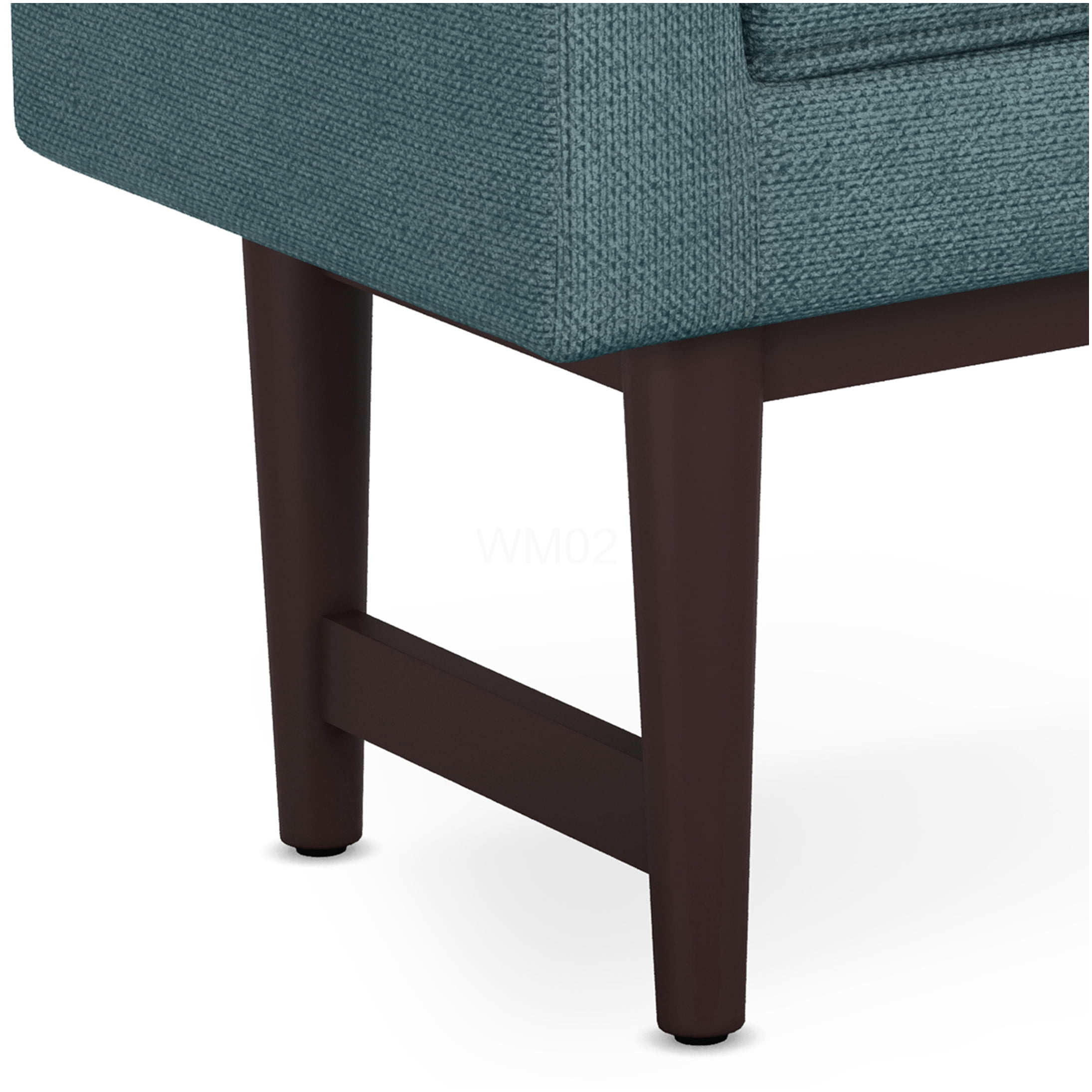 Smoky Teal Upholstered Ottoman Bench with Storage, Modern Fabric Footrest Stool for Living Room