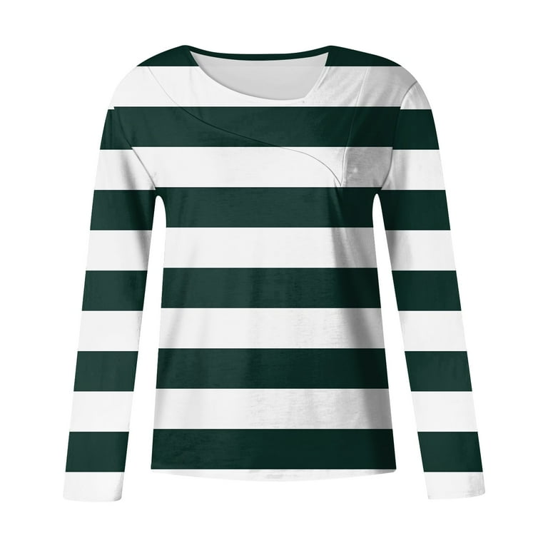 Women's Striped Print Long-Ssleeved Shirt Women's Striped Print Long-Ssleeved Shirt