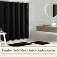 thumbnail image 2 of ComfiTime 13-Pc Tassel Shower Curtain with Hooks – Elegant Tufted Chevron Pattern, Soft Fabric Cloth, Boho Farmhouse Bathroom Curtain, Water-Repellent, Machine-Washable, 72 x 72, Black, 2 of 11