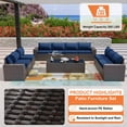 thumbnail image 6 of Gotland 12 Pieces Outdoor Patio Furniture Set PE Rattan Wicker Conversation Set w/10 Seats and 2 Coffee Tables, 6 of 7