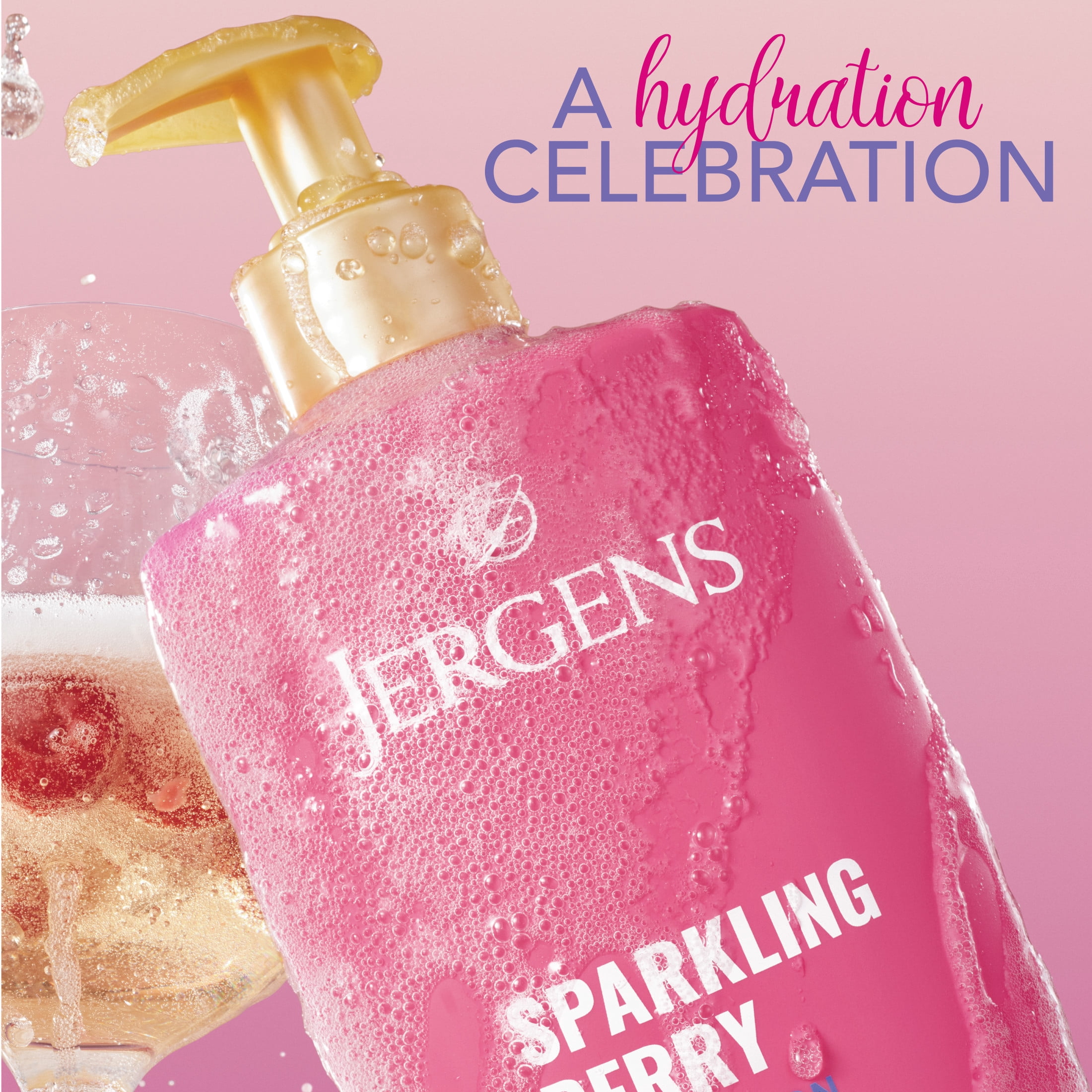 Jergens Shea Fusion Sparkling Berry Scented Body Lotion, Moisturizer for Dry Skin, 14 fl oz