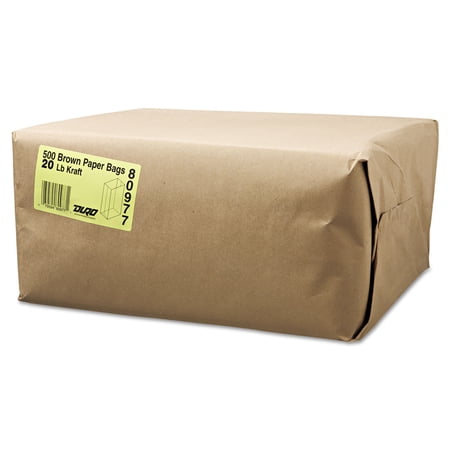 Grocery Paper Bags  20 Lbs Capacity  #20  8.25 w X 5.94 d X 16.13 h  Kraft  500 Bags | Bundle of 5 Bundles