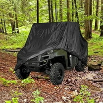 UTV COVER - HEAVY DUTY BLACK 420 DENIER WATERPROOF UTV SIDE BY SIDE COVER FITS UP TO 124'L UTV COVER FOR RHINO RANGER MULE GATOR PROWLER RAZOR RECON PIONEER VIKING WOLVERINE (2 YEAR WARRANTY)