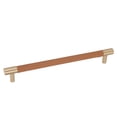 thumbnail image 3 of Cabinet Door Handle 224MM Hole Pitch Leather Brass Light Luxury Cupboard Bar Pull Handle for Home Wardrobe Drawer Light Brown, 3 of 5