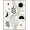 White, Pattern 7, variant on Design&I 8'x10' Washable Area Rug Extra Large Skid-Resistant Low Profile Black White Celestial Motif with Curved Lines Elegant Design, for Living Room, Family