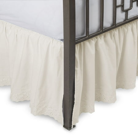 Beading Skirt - Eyelet Ruffled Bed Skirt With Split Corners