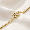 thumbnail image 3 of VNOX Gold Stainless Steel Clover Flower Tennis Bracelet for Women, Sparkling Crystal Gift Jewelry, 3 of 7