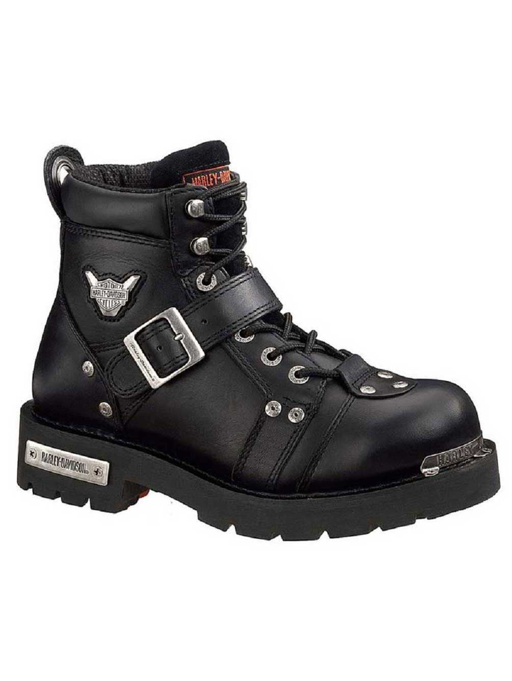 Harley Davidson Mens Boots Brake Buckle D91684 Lace-Up Zip-Up Buckle Leather