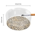 thumbnail image 2 of Round Glass Ashtray 8.5×3.5in Non-Bubble Anti-Rolling Edge Smooth Not Hurt Hands For Living Room Bedroom Work Hotel Office Car Leopard Print Pattern Background_1, 2 of 8