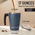 thumbnail image 3 of OUTSIDER - Stainless Steel Vacuum Insulated Coffee Mug with Handle - Spill Proof Travel Tumbler, 17 oz Navy, 3 of 9