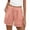 Pink, variant on Women's Summer Casual Textured Drawstring Shorts Elastic Waist Pocket Gray XXXL