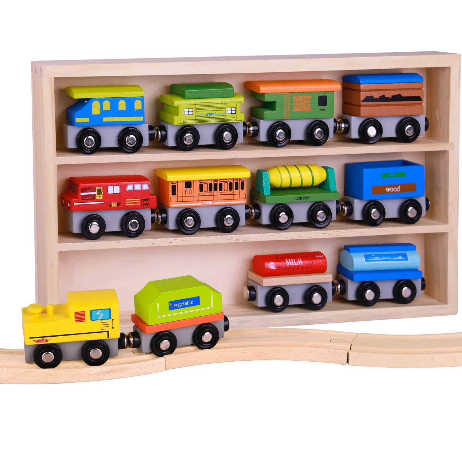 Details about   Children Wooden Train Track Car Building Classic Toy Girls And 