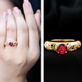 thumbnail image 3 of Rosec Jewels Created Ruby Vintage Inspired Ring with Diamond for Women (AAAA Grade), 18K Yellow Gold, US 11.00, 3 of 9