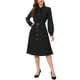 thumbnail image 2 of Falda midi plisada A-Line Inspire Chic para mujeres, falda de trabajo vintage de cintura alta, falda de negocios XS negra, 2 of 6