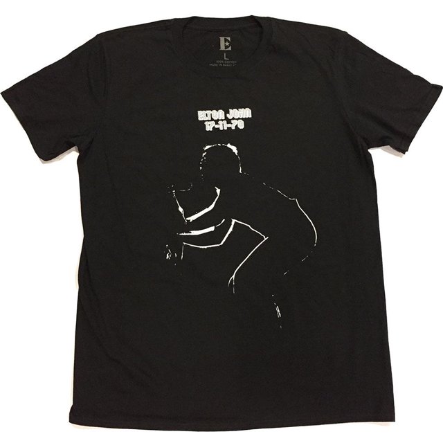 Elton John - Camiseta 17.11.70 Album de Algodón para Adultos Unisex (Negro)