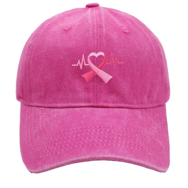 Cancer Awareness Ribbon Embroidered Baseball Cap Unisex Adjustable Hat for Outdoor Sports Daily Wear Hop Fashion