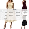 thumbnail image 3 of Ovbmpzd Tea-Length Summer Dresses for Women Black Wedding Guest Elegant Party Dresses One Shoulder A-Line Formal Dresses With Pockets,S, 3 of 5