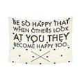 thumbnail image 2 of CADecor Life Goals Quote Be Happy Wall Tapestry Wall Hanging Wall Art Home Decor 60x80 inches, 2 of 2