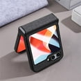 thumbnail image 6 of Built-in with Screen Protector for Samsung Galaxy Z Flip 5 5G Magnetic Case,Compatible with Magsafe, Flip5 Cloth Skin Vintage Women Men Cover (Gray), 6 of 11
