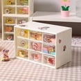 thumbnail image 2 of Organizador de escritorio para manualidades, almacenamiento con minisoporte extraíble de 9 cajones para oficina, hogar, colección, pequeñas pertenencias, manualidades, color blanco, 2 of 5