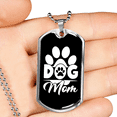 thumbnail image 2 of Chien Mère Patte Collier Blanc en Acier Inoxydable Ou 18k or Chien Tag 24" Chaîne, 2 of 8