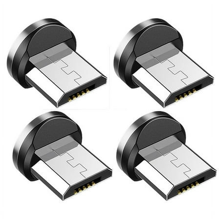 4X Round Magnetic Cable Plug Phone Android Magnet Charger Micro-USB Fast Charging Adapter