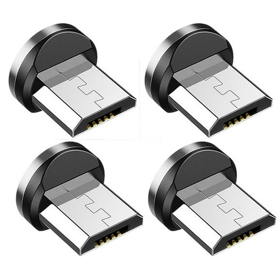 4X Round Magnetic Cable Plug Phone Android Magnet Charger Micro-USB Fast Charging Adapter