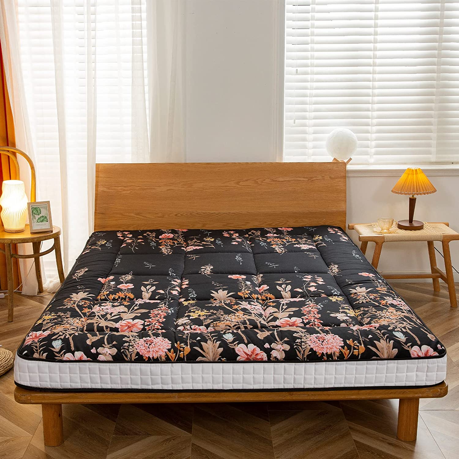 GAHACONNIE Japanese Floor Futon Mattress Roll Up Floor Bed Foldable