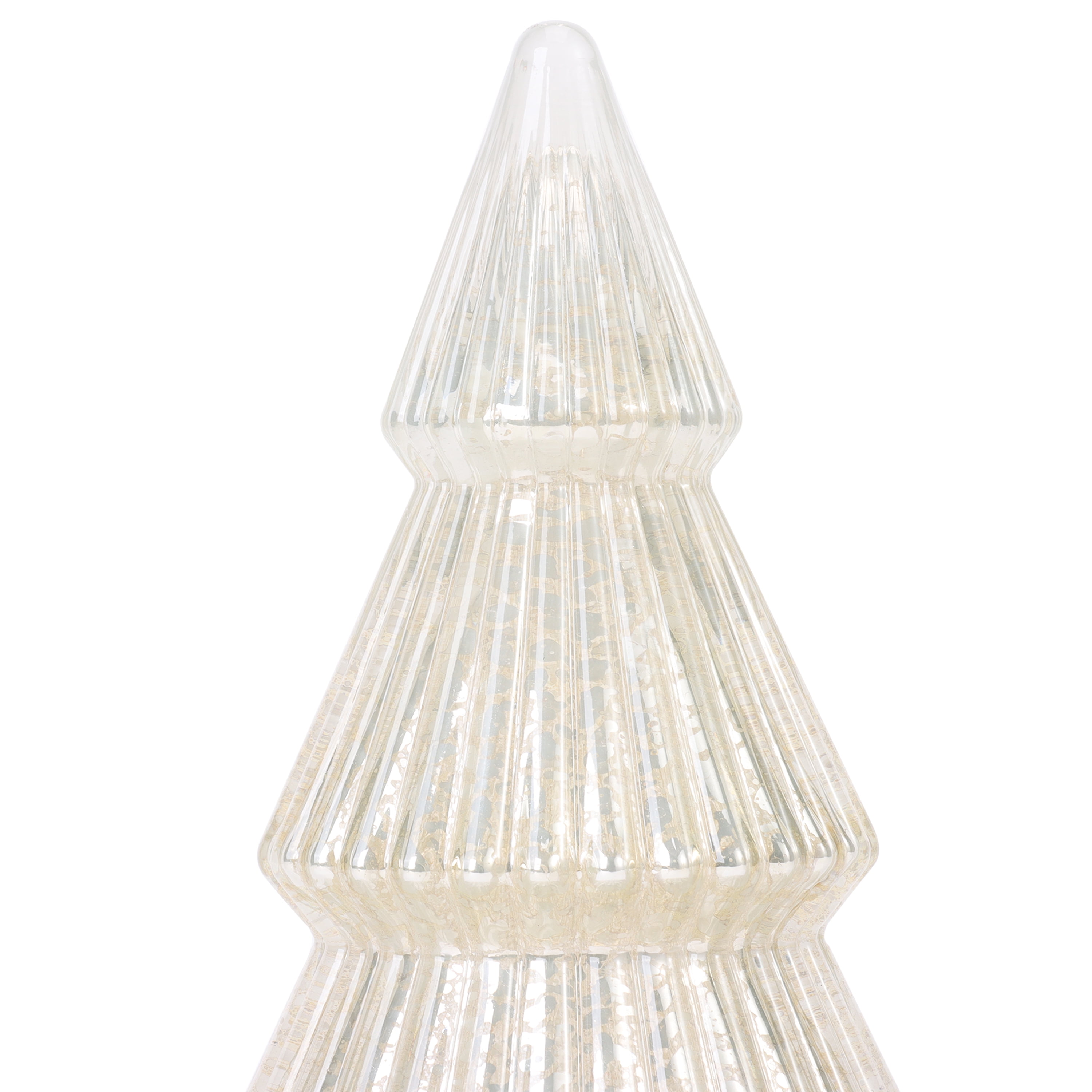 Better Homes & Gardens 10‘’  Decorative Tabletop Christmas Tree in Mercury Ribbed White Glass, Small
