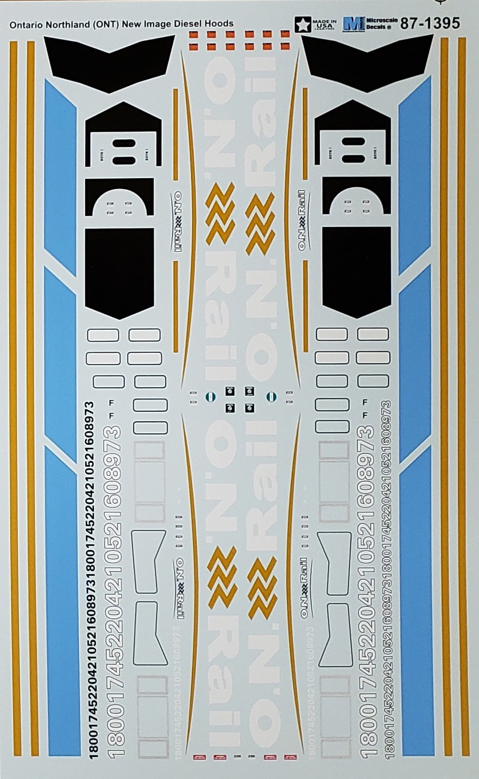 Microscale Model Railroad/Train Decals HO Scale Ontario Northland (ONT