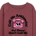 thumbnail image 3 of Instant Message - Call Me Antisocial; Don't Call - Women's Lightweight Terry Long Sleeve Shirt, 3 of 6